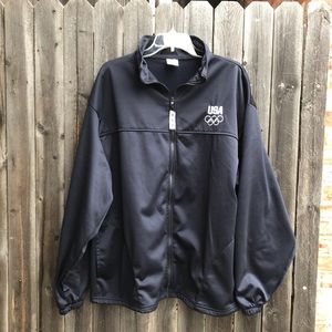 Blue  full zipper  Olympic Jacket XXL